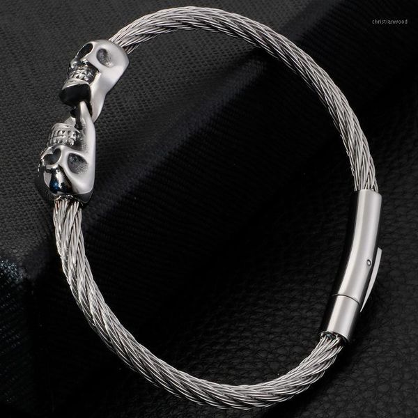 mens skull bangle bracelet cool braided stainless steel wire 4mm wide bangles for men gothic halloween skeleton jewelry gifts1, Black
mens skull bangle bracelet cool braided stainless steel wire 4mm wide bangles for men gothic halloween skeleton jewelry gifts1, Black