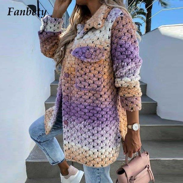 women's wool & blends fashion braided twist gradient woolen coats vintage harajuku street style long sleeve outerwear 2021 women thick, Black
women's wool & blends fashion braided twist gradient woolen coats vintage harajuku street style long sleeve outerwear 2021 women thick, Black