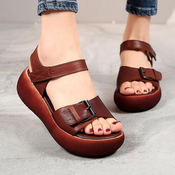 thick-soled leather sandals for women's summer 2021 fashion retro oat cowhide casual, Black
thick-soled leather sandals for women's summer 2021 fashion retro oat cowhide casual, Black