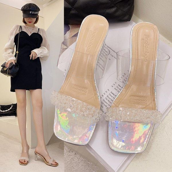 string bead shoes ladies' slippers low slipers women glitter slides heeled mules fashion square heel 2021 summer jelly high luxu, Black
string bead shoes ladies' slippers low slipers women glitter slides heeled mules fashion square heel 2021 summer jelly high luxu, Black