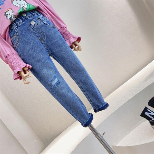 fashion children's clothes 2021 autumn girls jeans pant hole high waist stretch slim pencil washed denim pants trousers s11494, Blue
fashion children's clothes 2021 autumn girls jeans pant hole high waist stretch slim pencil washed denim pants trousers s11494, Blue