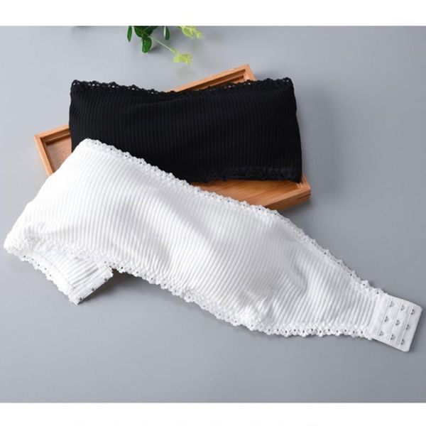 womens strapless lace trim bandeau bra padded seamless stretch tube bustiers & corsets, Black;white
womens strapless lace trim bandeau bra padded seamless stretch tube bustiers & corsets, Black;white