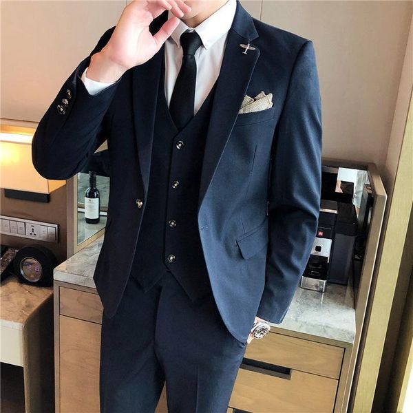 small han edition cultivate morality man three-piece suit professional dress wedding the groom's men's suits & blazers, White;black
small han edition cultivate morality man three-piece suit professional dress wedding the groom's men's suits & blazers, White;black
