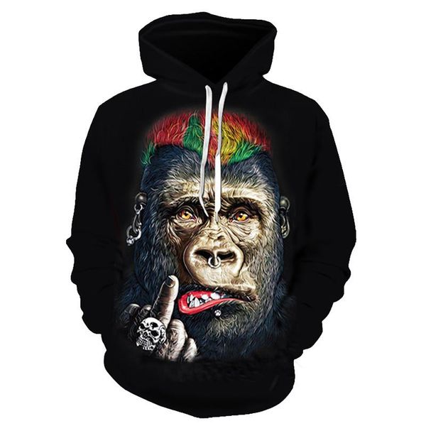 men's hoodies & sweatshirts monkey/orangutan 3d women/mens autumn winter jacket casual hooded sweatshirt wholesale and retail, Black
men's hoodies & sweatshirts monkey/orangutan 3d women/mens autumn winter jacket casual hooded sweatshirt wholesale and retail, Black