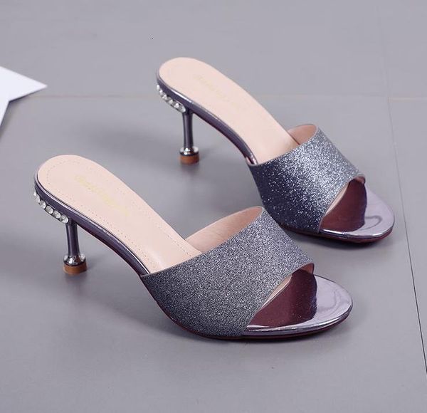 grey rhinestone metalic kitten heel mules designer shoes summer slippers 8cm size 34 to 39, Black
grey rhinestone metalic kitten heel mules designer shoes summer slippers 8cm size 34 to 39, Black