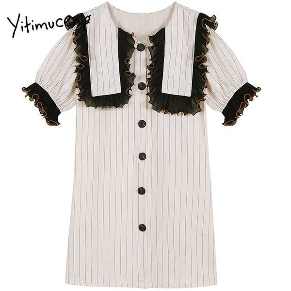 yitimuceng striped dresses women pencil spring fashion korean sailor collar petal sleeve loose waist edible tree fungus 210601, Black;gray
yitimuceng striped dresses women pencil spring fashion korean sailor collar petal sleeve loose waist edible tree fungus 210601, Black;gray