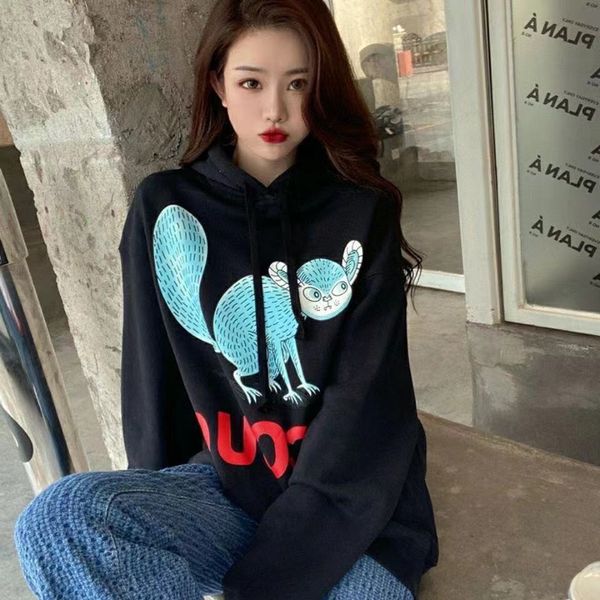 21ss autumn winter season g new fashion loose letter blue squirrel printed terry hooded sweater for lovers, Black
21ss autumn winter season g new fashion loose letter blue squirrel printed terry hooded sweater for lovers, Black