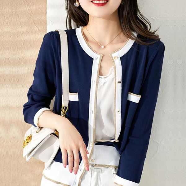 women's knits & tees cashmere knitted thin cardigan women spring autumn round neck loose jacket color matching wool bottoming shirt, White
women's knits & tees cashmere knitted thin cardigan women spring autumn round neck loose jacket color matching wool bottoming shirt, White