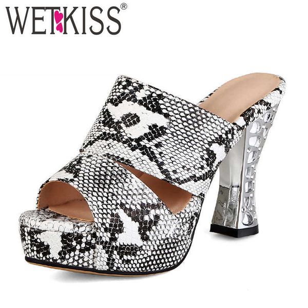 wetkiss snake skin high heels slippers women snake print slides shoes female mules platform shoes woman summer footwear 210630, Black
wetkiss snake skin high heels slippers women snake print slides shoes female mules platform shoes woman summer footwear 210630, Black