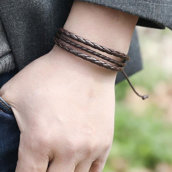 multilayer handmade braided leather bracelet for men women jewelry vintage wrap adjustable bracelets wholesale tennis, Golden;silver
multilayer handmade braided leather bracelet for men women jewelry vintage wrap adjustable bracelets wholesale tennis, Golden;silver