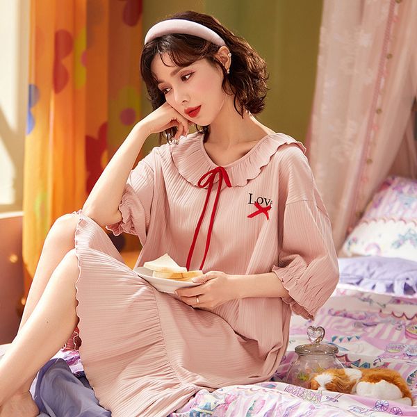 women's sleepwear fdfklak sweet student's sleepwear short sleeve cotton nightgowns women lounge wear summer loose homewear night d, Black;red
women's sleepwear fdfklak sweet student's sleepwear short sleeve cotton nightgowns women lounge wear summer loose homewear night d, Black;red