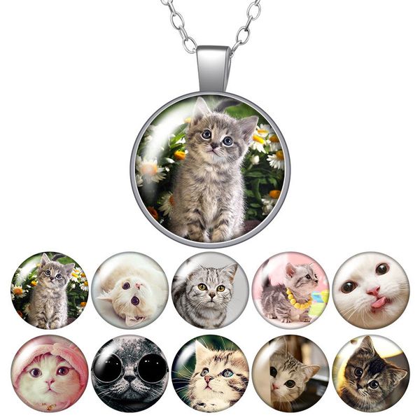 love cat love pet cats animals round pendant necklace 25mm glass cabochon silver plated jewelry women party birthday gift 50cm 
love cat love pet cats animals round pendant necklace 25mm glass cabochon silver plated jewelry women party birthday gift 50cm