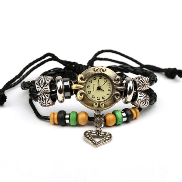 wristwatches love small pendant jewelry bracelet watch beaded leather table vintage pu gifts for lovers, Slivery;brown
wristwatches love small pendant jewelry bracelet watch beaded leather table vintage pu gifts for lovers, Slivery;brown