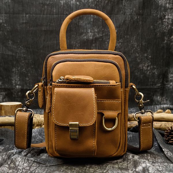 pockets leather men's single shoulder messenger bag crazy horse skin personalized waist outdoor sports mobile phone multi function thre
pockets leather men's single shoulder messenger bag crazy horse skin personalized waist outdoor sports mobile phone multi function thre