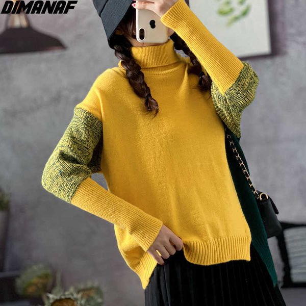 plus size women knitting sweaters turtleneck warm pullover patchwork fashion casual vintage autumn loose sweater 210531, White;black
plus size women knitting sweaters turtleneck warm pullover patchwork fashion casual vintage autumn loose sweater 210531, White;black