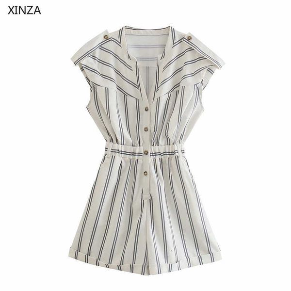women's jumpsuits & rompers women summer striped short jumpsuit sleeveless elastic waist holiday style playsuit chic button up wo, Black;white
women's jumpsuits & rompers women summer striped short jumpsuit sleeveless elastic waist holiday style playsuit chic button up wo, Black;white