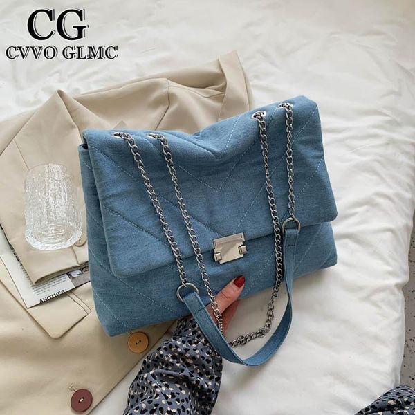 evening bags cvvo glmc women bag brand blue denim shoulder metal chain canvas crossbody lady satchel handbag
evening bags cvvo glmc women bag brand blue denim shoulder metal chain canvas crossbody lady satchel handbag
