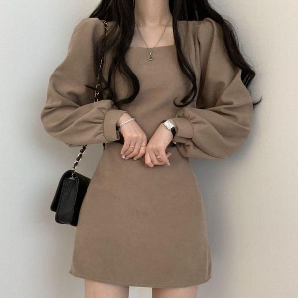 casual dresses vintage chic autumn temperament slim square neck puff sleeve dress short full wild fashion vestido de mujer ft411, Black;gray
casual dresses vintage chic autumn temperament slim square neck puff sleeve dress short full wild fashion vestido de mujer ft411, Black;gray