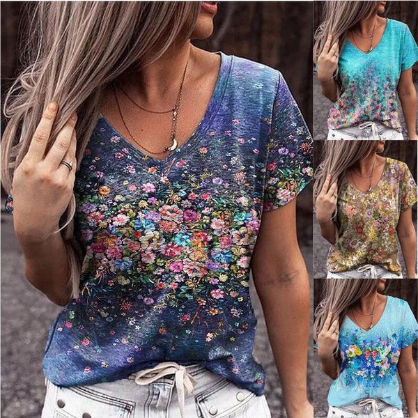 women's t-shirt woman tshirts 2021 summer european and american clothing v-neck printing short-sleeved casual women, White
women's t-shirt woman tshirts 2021 summer european and american clothing v-neck printing short-sleeved casual women, White