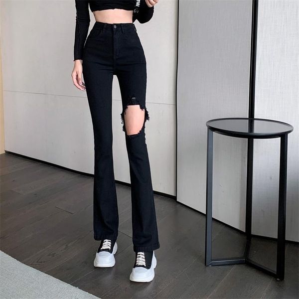 women's jeans spot chinese trousers personality fashion hole high waist tight show thin black micro horn pants, Blue
women's jeans spot chinese trousers personality fashion hole high waist tight show thin black micro horn pants, Blue