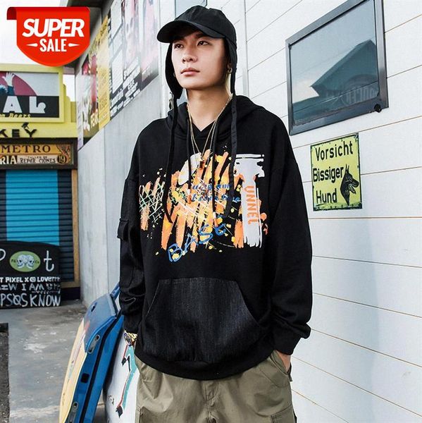 original european and american high street splash ink printed sweater jacket hip-hop fashion loose anime pullover men #wk8o, Black 
original european and american high street splash ink printed sweater jacket hip-hop fashion loose anime pullover men #wk8o, Black