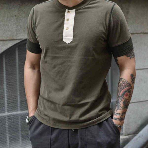 women's t-shirt saucezhan mans t-shirt short sleeve tees vintage color matching henry collar 100% cotton summer t shirts 260g l12q, White
women's t-shirt saucezhan mans t-shirt short sleeve tees vintage color matching henry collar 100% cotton summer t shirts 260g l12q, White