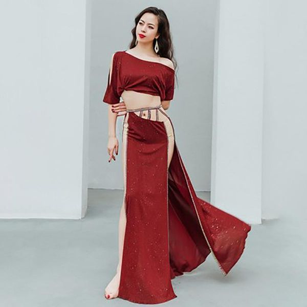 stage wear belly dance costume women long dress performance set 2021 short sleeve summer workout clothes for, Black;red
stage wear belly dance costume women long dress performance set 2021 short sleeve summer workout clothes for, Black;red