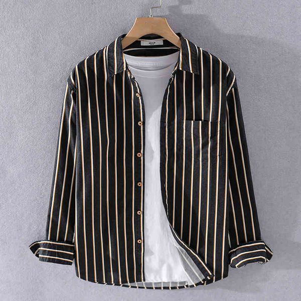 men's t-shirts apricot black stripe long-sleeved autumn shirt brand fashion for men trendy casual shirts male comfortable chemise aw4h, White;black
men's t-shirts apricot black stripe long-sleeved autumn shirt brand fashion for men trendy casual shirts male comfortable chemise aw4h, White;black