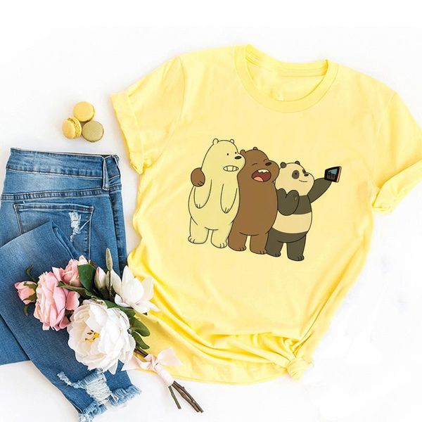 women's t-shirt summer cute bear printed fun ladies harajuku fashion casual loose street clothing kawaii tee, White
women's t-shirt summer cute bear printed fun ladies harajuku fashion casual loose street clothing kawaii tee, White