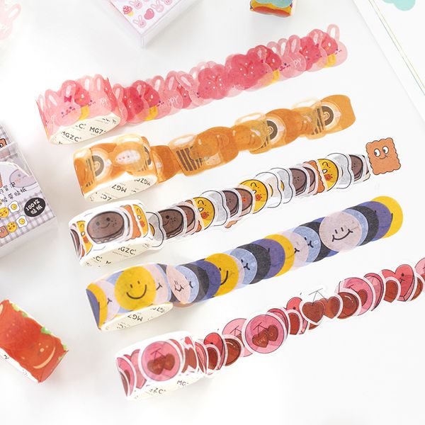 100 pcs/roll cute cartoon animals face fruit washi tape round stickers for journal planner scrapbooking
100 pcs/roll cute cartoon animals face fruit washi tape round stickers for journal planner scrapbooking