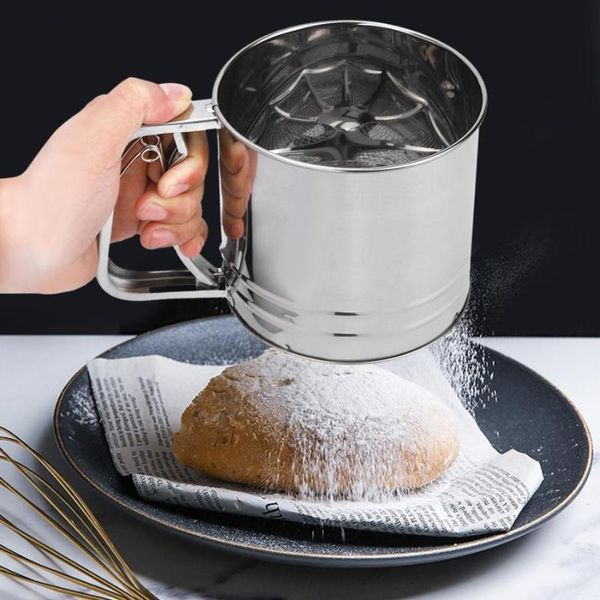 double layer stainless steel mesh flour sifter bolt manual sugar icing shaker mechanical baking sieve & pastry tools
double layer stainless steel mesh flour sifter bolt manual sugar icing shaker mechanical baking sieve & pastry tools