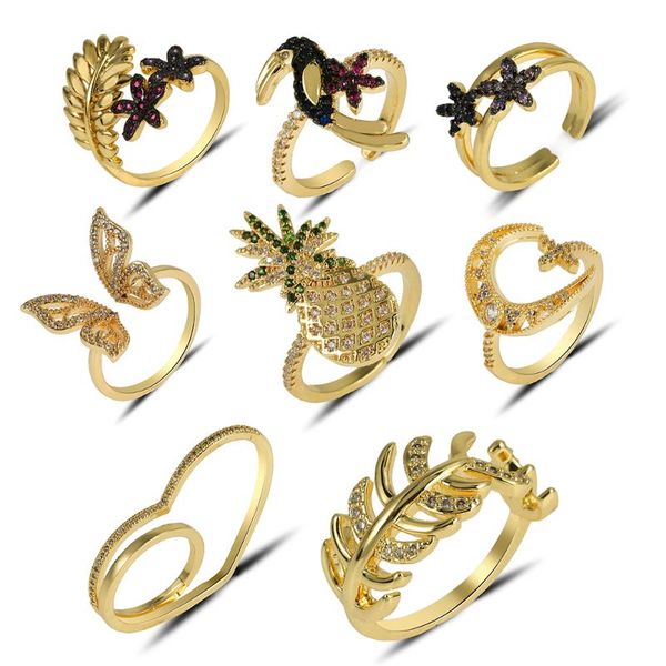 wedding rings 2021 arrivals cz coconut tree love pineapple open ring ladies engagement party fashion jewelry style, Slivery;golden
wedding rings 2021 arrivals cz coconut tree love pineapple open ring ladies engagement party fashion jewelry style, Slivery;golden