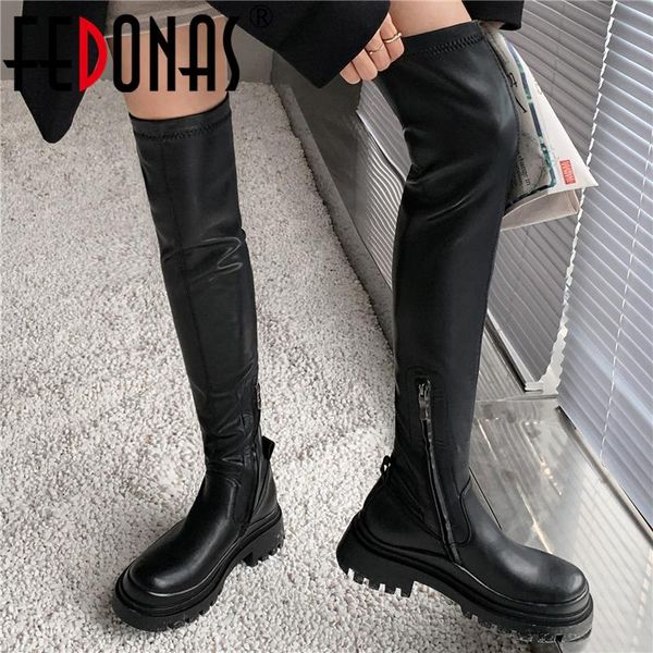 boots fedonas women over-the-knee stretch slim long autumn winter genuine leather platforms shoes woman fashion, Black
boots fedonas women over-the-knee stretch slim long autumn winter genuine leather platforms shoes woman fashion, Black