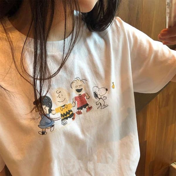 women's t-shirt short sleeve female summer dress student's loose and versatile snoopy clothes 1mm3, White
women's t-shirt short sleeve female summer dress student's loose and versatile snoopy clothes 1mm3, White