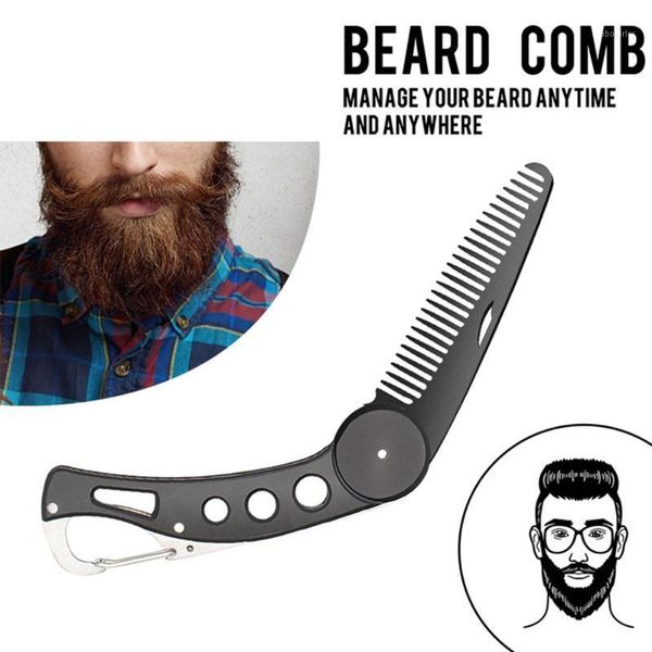 pro portable men beard comb stainless steel male shaving pocket mustache brush foldable knife shape1, Silver
pro portable men beard comb stainless steel male shaving pocket mustache brush foldable knife shape1, Silver