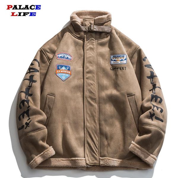 men's down & parkas men japanese streetwear parka jacket coat suede letter printed patch 2021 winter harajuku wool outwear, Black
men's down & parkas men japanese streetwear parka jacket coat suede letter printed patch 2021 winter harajuku wool outwear, Black