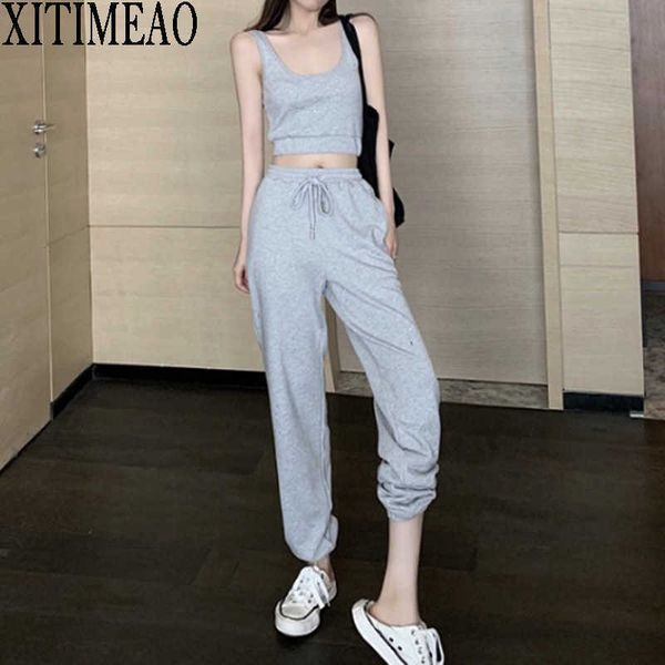 xitimeao sports suit sweatshir women short vest pure color high waist pants running 2 pieces set casual 210604, White
xitimeao sports suit sweatshir women short vest pure color high waist pants running 2 pieces set casual 210604, White