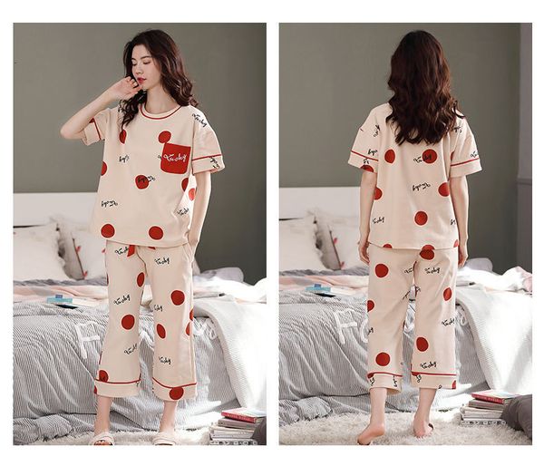 women's sleepwear spring summer from pajamas set korea two piece sleepwear home suit short sleeve loose pijamas women full cotton pyjam, Black;red
women's sleepwear spring summer from pajamas set korea two piece sleepwear home suit short sleeve loose pijamas women full cotton pyjam, Black;red