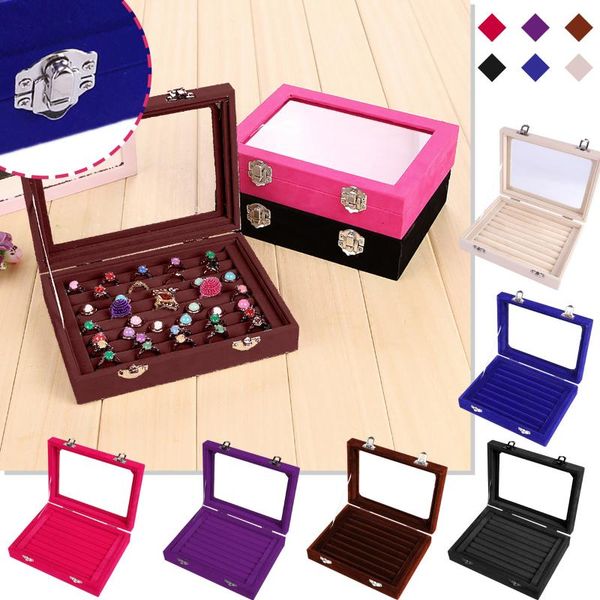 storage boxes & bins women 7 slot velvet jewelry box organizer display tray rings earrings necklace stand
storage boxes & bins women 7 slot velvet jewelry box organizer display tray rings earrings necklace stand