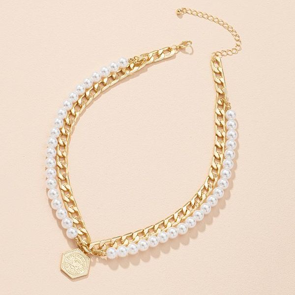 pendant necklaces 2021 temperament fashion imitation pearl geometric metal necklacefor women girls simple hip hop clavicle chain jewelry, Silver
pendant necklaces 2021 temperament fashion imitation pearl geometric metal necklacefor women girls simple hip hop clavicle chain jewelry, Silver