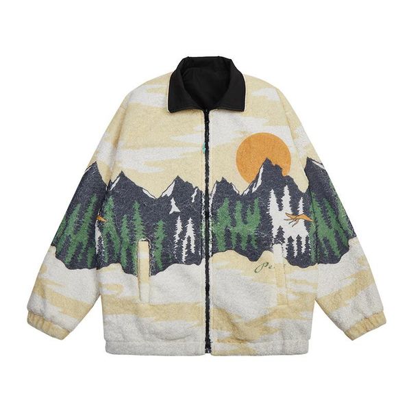men's jackets product for fall/winter 2021 double-sided lamb velvet digital print sunset mountain forest jacket vintage clothes, Black;brown
men's jackets product for fall/winter 2021 double-sided lamb velvet digital print sunset mountain forest jacket vintage clothes, Black;brown