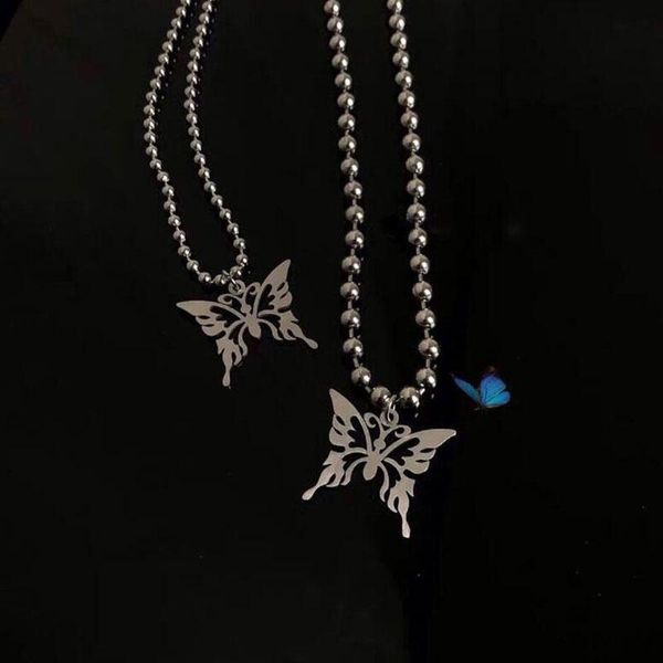 indie igirl stainless steel punk rock sweet butterfly pendant chain necklace streetwear ball polishing goth aesthetic gift necklaces, Silver
indie igirl stainless steel punk rock sweet butterfly pendant chain necklace streetwear ball polishing goth aesthetic gift necklaces, Silver