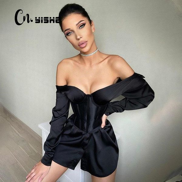 casual dresses cnyishe fashion shirt dress with corset women elegant sheath bustier button office lady a-line mini female vestidos, Black;gray
casual dresses cnyishe fashion shirt dress with corset women elegant sheath bustier button office lady a-line mini female vestidos, Black;gray