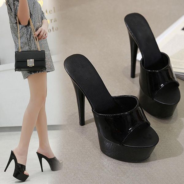 european beauty slippers summer waterproof platform solid color thin strap super high heel tide, Black
european beauty slippers summer waterproof platform solid color thin strap super high heel tide, Black