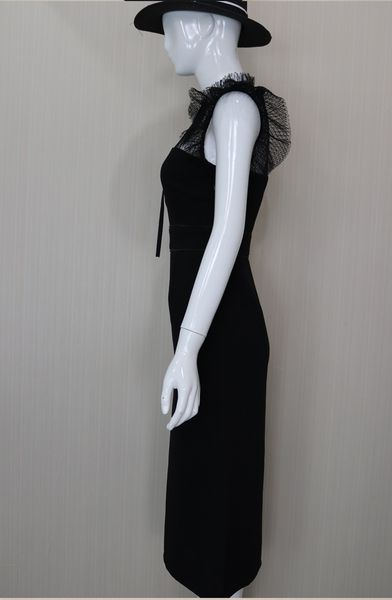 mermaid new arrival summer elegant black net yarn stitching high neck pleated short sleeve women dress slim party dresses, Black;gray
mermaid new arrival summer elegant black net yarn stitching high neck pleated short sleeve women dress slim party dresses, Black;gray