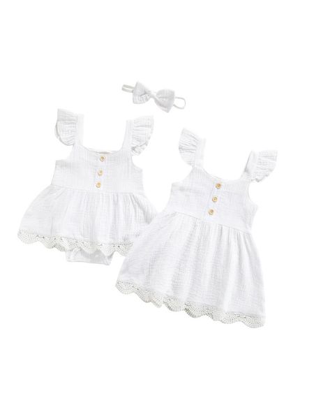 family matching outfits solid color sister clothes, irregular hem sleeveless dress/o-neck romper with ruffles+headband, Blue
family matching outfits solid color sister clothes, irregular hem sleeveless dress/o-neck romper with ruffles+headband, Blue