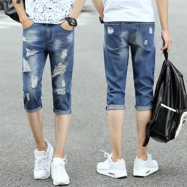 ummer arrivals wear holes shorts seven part jeans pants self-cultivation cowboy hip hop thin men's, Blue
ummer arrivals wear holes shorts seven part jeans pants self-cultivation cowboy hip hop thin men's, Blue