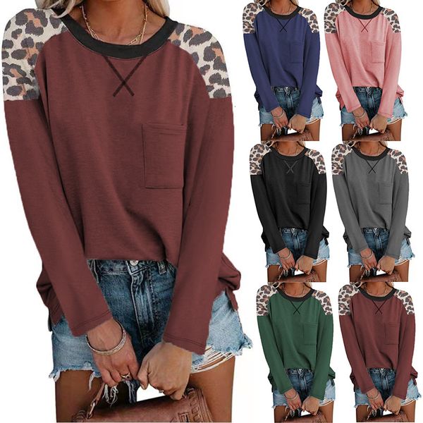 tees t-shirt women's wear autumn and winter 2021 round neck leopard pattern stitching pocket t-shirt long sleeve base shirt, White
tees t-shirt women's wear autumn and winter 2021 round neck leopard pattern stitching pocket t-shirt long sleeve base shirt, White