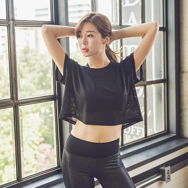 yoga outfits 2021 summer women hollow out mesh sport shirt women's gym running outdoor workout loose clothes for woman, White;red
yoga outfits 2021 summer women hollow out mesh sport shirt women's gym running outdoor workout loose clothes for woman, White;red