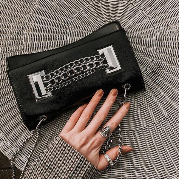 duffel bags gothic punk girls black pu leather shoulder bag women sliver chains subaxillary 90s vintage harajuku fashion messenger
duffel bags gothic punk girls black pu leather shoulder bag women sliver chains subaxillary 90s vintage harajuku fashion messenger